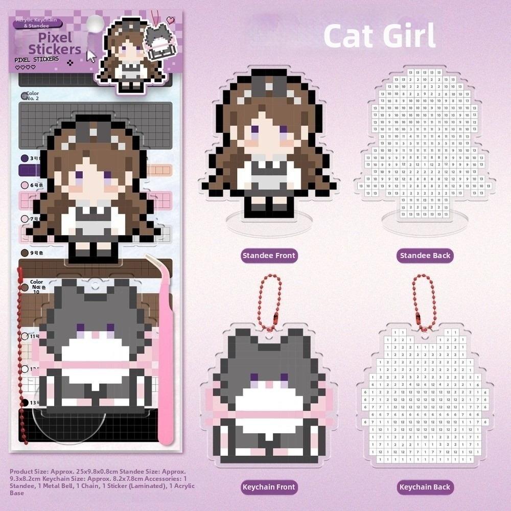 Creative Acrylic Perler Bead Sticker Pendant Cartoon DIY Pixel Perler Bead Standee Decorative Pendant Desktop Ornament