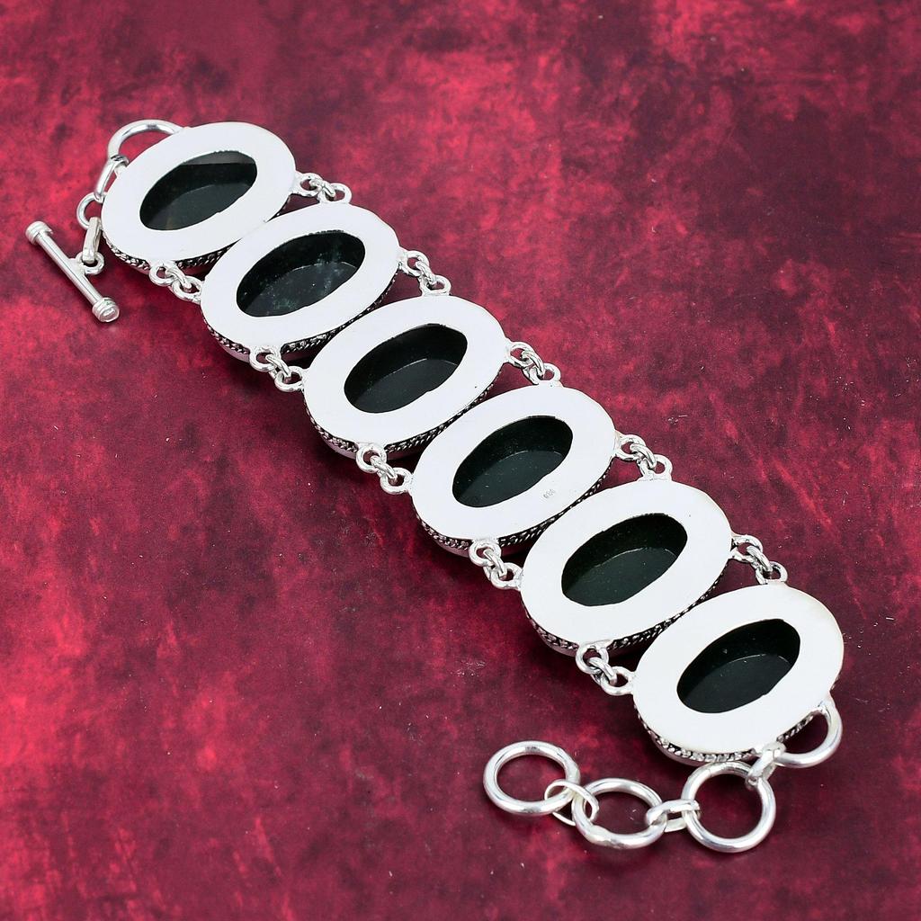 Green Jade Gemstone Jewelry, Handmade 925 Solid Sterling Silver Bracelet & Necklace Jewelry Set For Wedding Gift