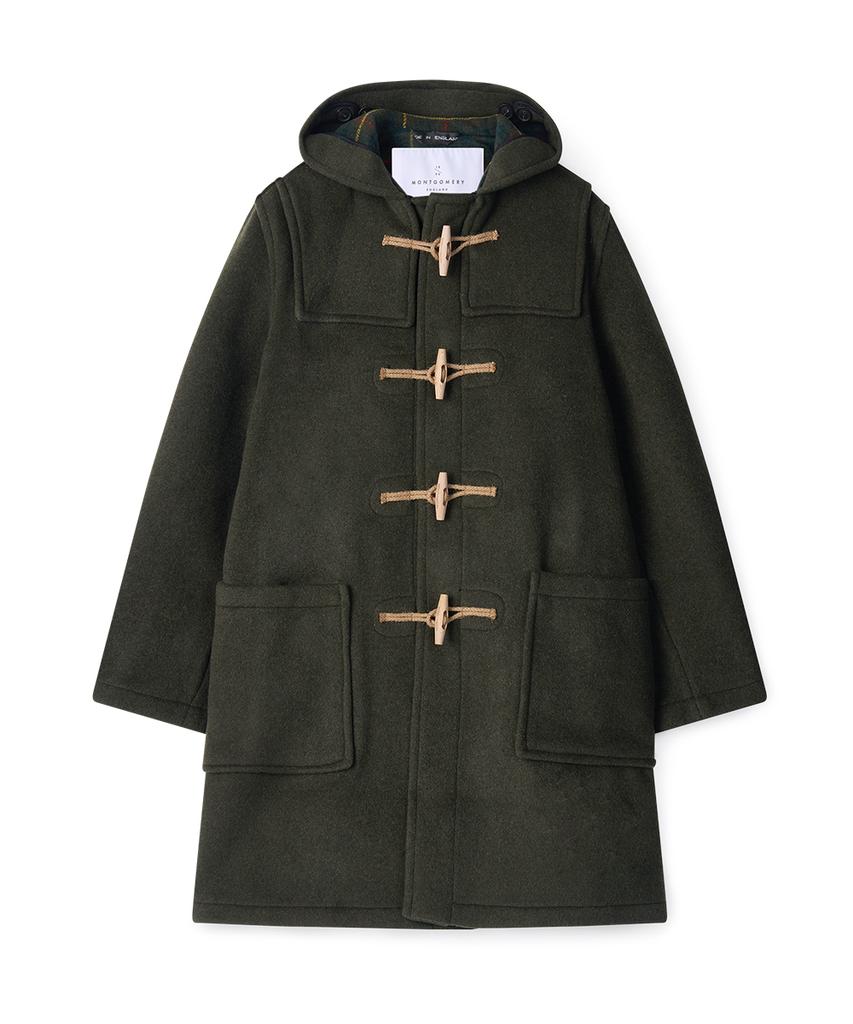 Montgomery Classic Fit Duffle Coat With Wooden - Olive