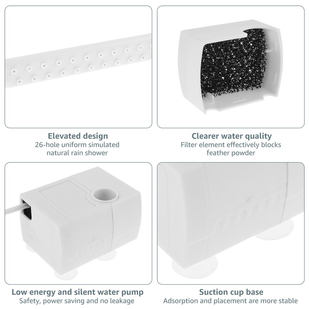 Автоматическая ванна для домашних птиц, попугаев, с циркулирующей водой, USB электрическая ванна для попугайчиков, душ-фонтан, товары для птиц