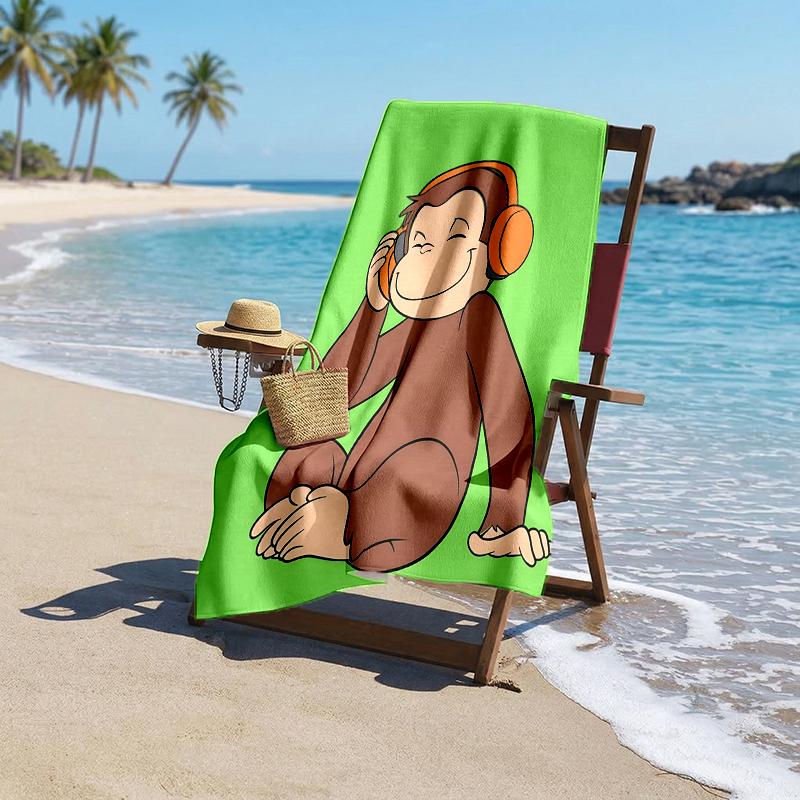 Curious George Fashion Beach Towel: Ideal for Summer Adventures Soft, absorbent and quick drying suitable for swimming and bathing