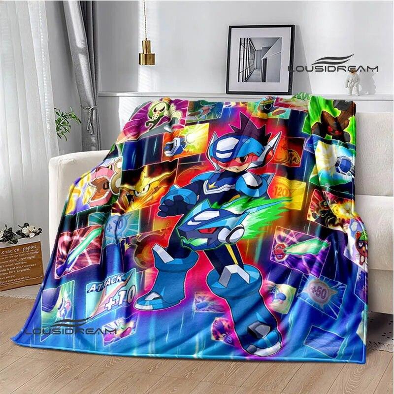 Одеяла с принтом игры Rockman, теплое одеяло, мягкое и удобное домашнее одеяло для путешествий, одеяло для пикника, подарок на день рождения