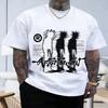 Мужская футболка из хлопка с большим графическим принтом Shadow Y2k Streetwear Top с коротким рукавом Футболка в стиле хип-хоп Harajuku Vintage Aesthetic Clothing