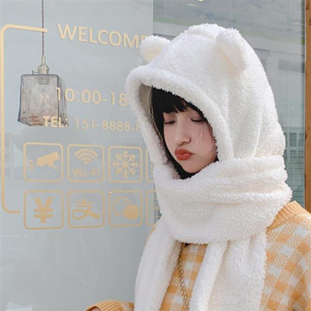 Teddy bear hooded scarf hooded muffler