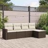 VidaXL Garden Lounge Set with Cushions 5 Pcs, Patio Sofas, Patio Furniture Set, Outdoor Furniture, Brown 3218883