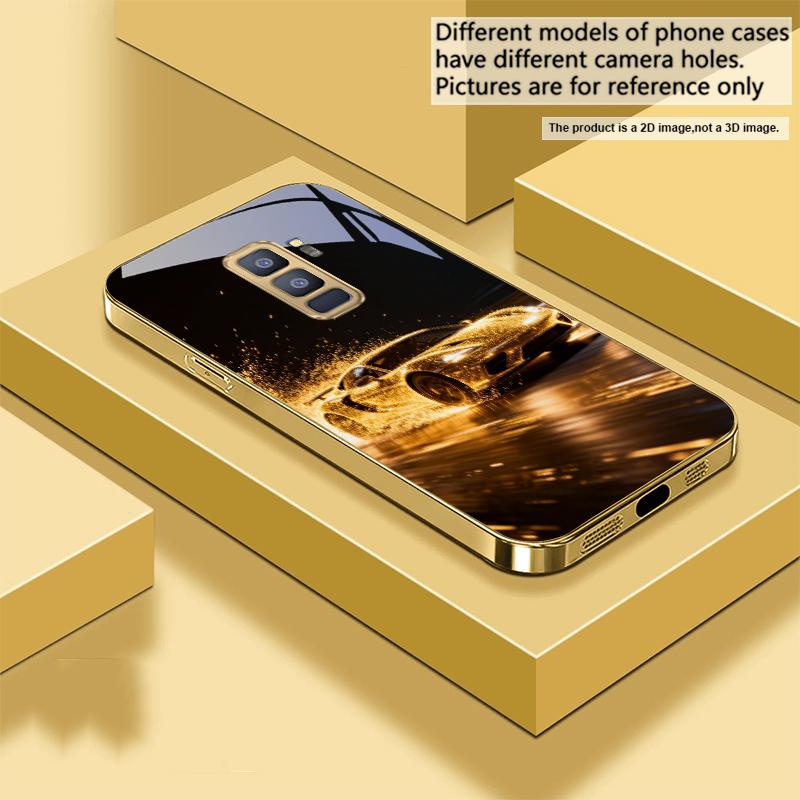 Летающий золотой суперкар Для Samsung Galaxy S20 FE S21 S22 S23 Plus S24 Ultra 25Ultra S21+ S9+ S22Plus Золотой стеклянный чехол для телефона