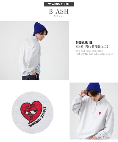 IMPROMES SIDEWAY STANCE Men's Half-Zip Fleece Sweatshirt with Embroidered One-Point Design, 70220, Navy