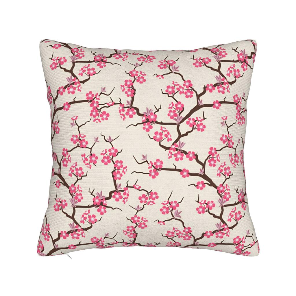 Pillow Cover Pink Cherry Blossom Watercolor Morden Pillow Case For Office Car Home Decor Pillowcases