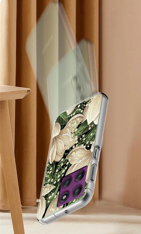 Etui Do Motorola Edge 60 Pro Obudowa Foto Case Plecki Kwiaty + Szkło 9H