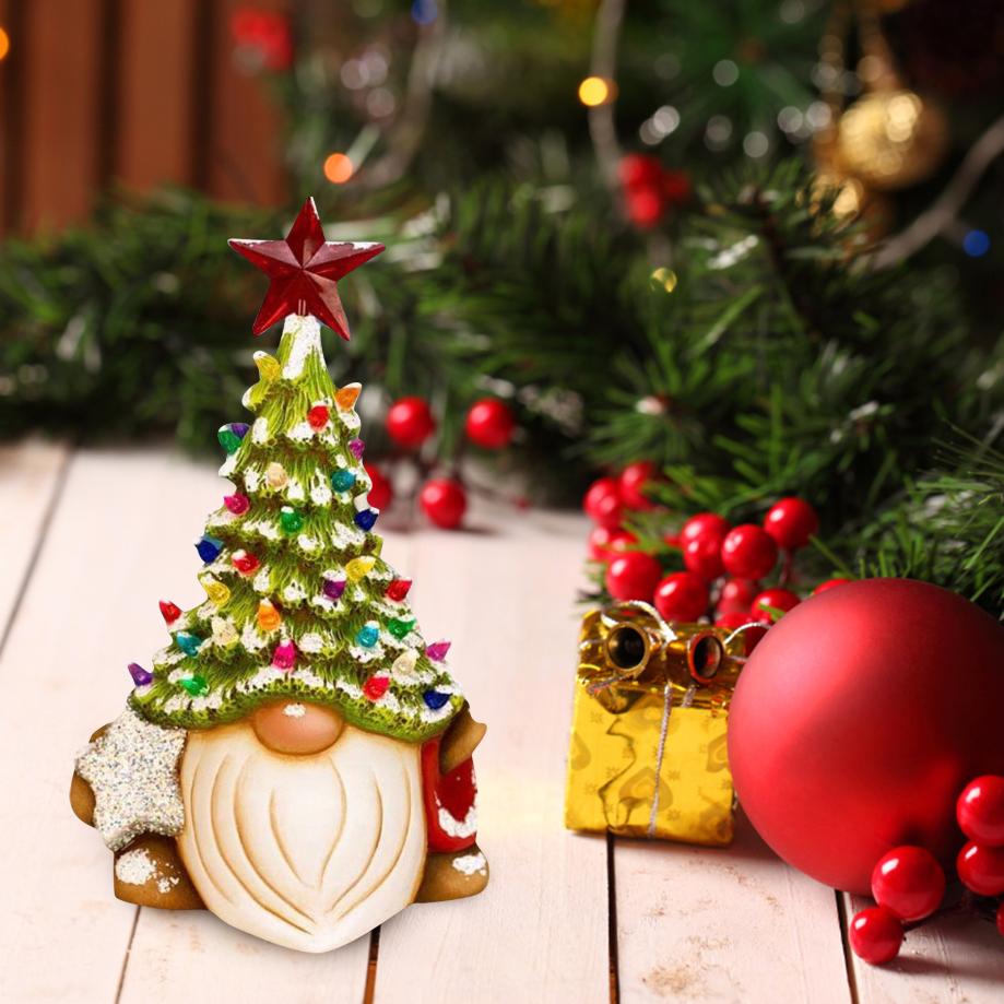 1 шт. Смоляной Гном Фигурки на Рождественскую Елку Статуэтка Украшения Креативные Миниатюры Гномов Настольные Поделки