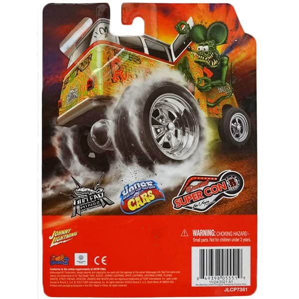 Johnny Lightning 164 Rat Fink 1965 VW Samba Bus Zinger - Эксклюзив SUPERCON - Миниатюрная машинка Rat Fink