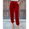 2023 Autumn Long Pants Fashion Women Winter Straight Pants Elastic Waist Casual Pants Warm Clothes Thick Trousers Pantalon 29668