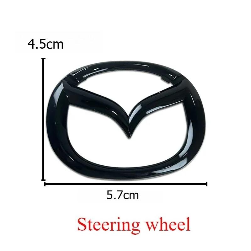 Plastic Car Front Trunk Emblem for Mazda 5 Logo Steering Wheel Badge 3D Body Replaced Sticker Rear Tail Refitting Decoration h5