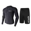 Mens Full Coverage UV Protection Rash Guard Set Long Sleeve Top With Pants Snorkeling Diving Surfing