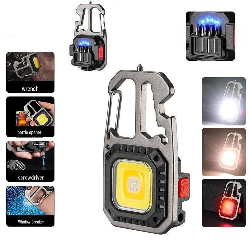 Multi-Function Magnetic Keychain Flashlight: Long-Lasting, Rechargeable, Ideal for Outdoor and Emergency Use