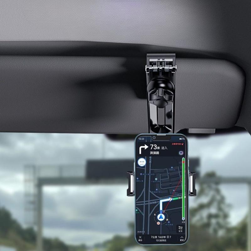 Автомобильный держатель для телефона, Многофункциональный вращающийся на 360 градусов держатель-клипса для зеркала заднего вида, сиденья, держатель для мобильного GPS 4,0-6,1 дюйма