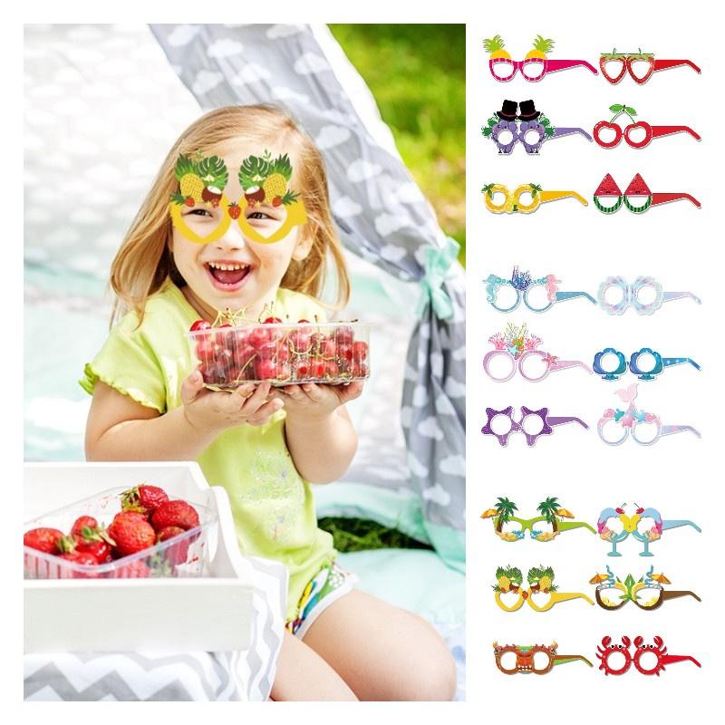 Colorful Mermaid And Fruit Themed Paper Glasses For Children Ideal For Summer Parties And Festive Occasions