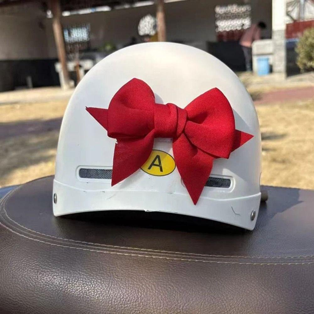 Fabric Motorcycle Helmet Bow Self Adhesive Motorcycle Bow Ornament Electric Bike Tail