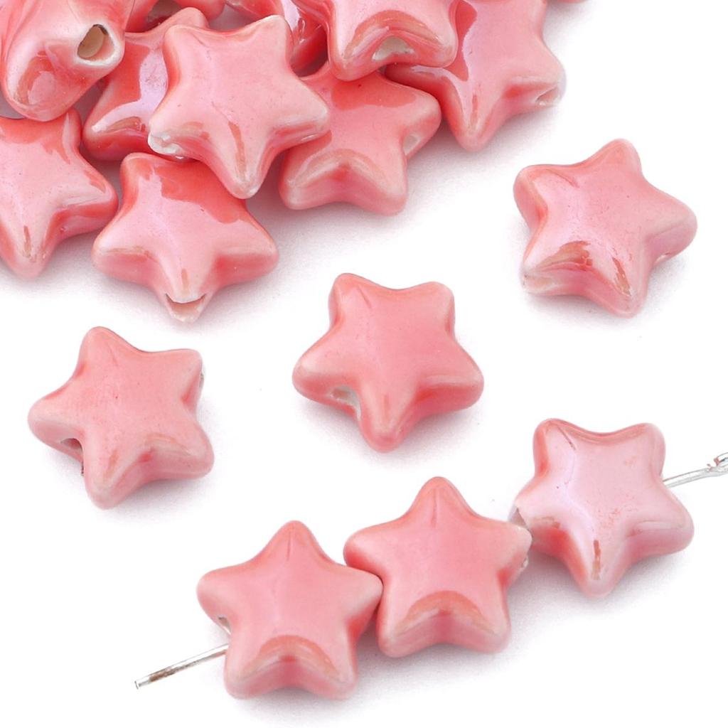 10 шт., 14 мм, выбор цвета, керамические бусины с пятиконечной звездой для изготовления ювелирных изделий, ожерелье, браслет, серьги «сделай сам»