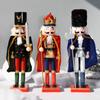 38 см Щелкунчик, рождественские украшения, деревянный солдат, король, традиционные рождественские фигурки, настольные украшения для рождественской елки, вечеринки, праздника
