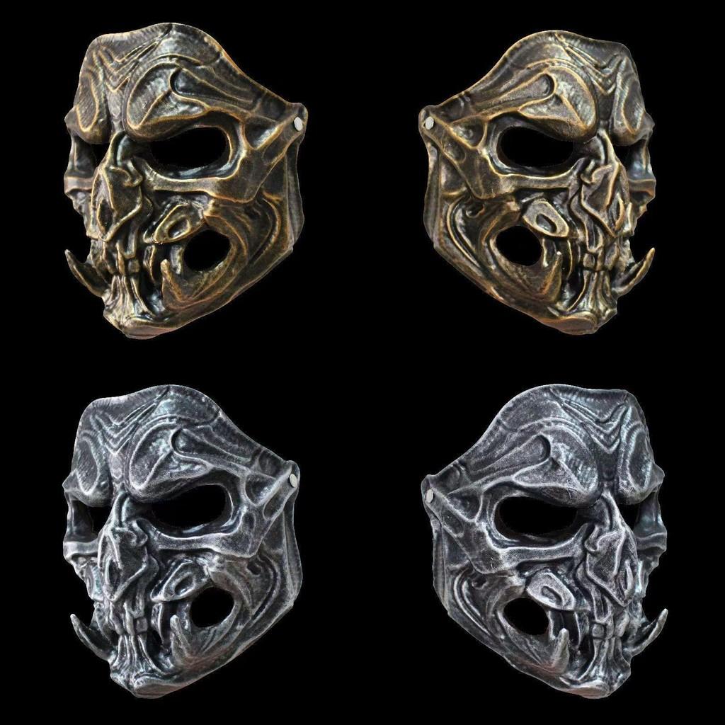 Silver Copper And Predator Resin Mask Role Play Prop For Activity Halloween