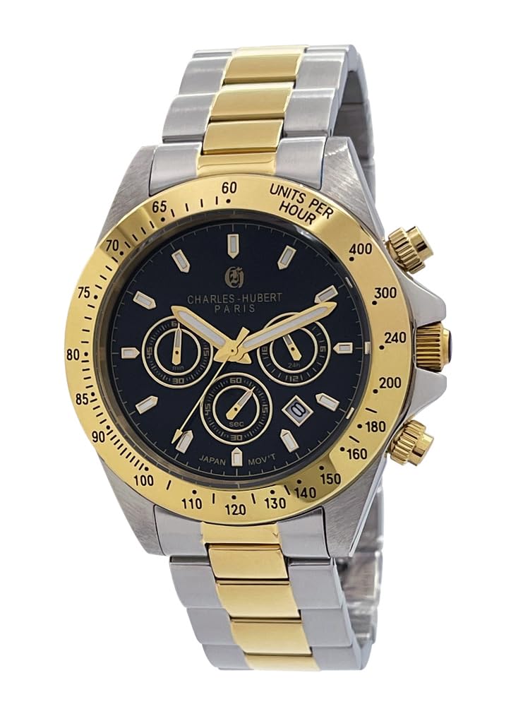 Charles Hubert Men's Chronograph Date Watch 4032-T, Silver
