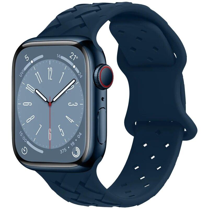 Силиконовый ремешок для Apple Watch Band 44 мм, 45 мм, 49 мм, 42 мм, 41 мм, 40 мм, 38 мм, ремешок для часов Apple Watch, браслет iwatch Series 3, 4, 5, 6, 7, 8, 9 SE Ultra2
