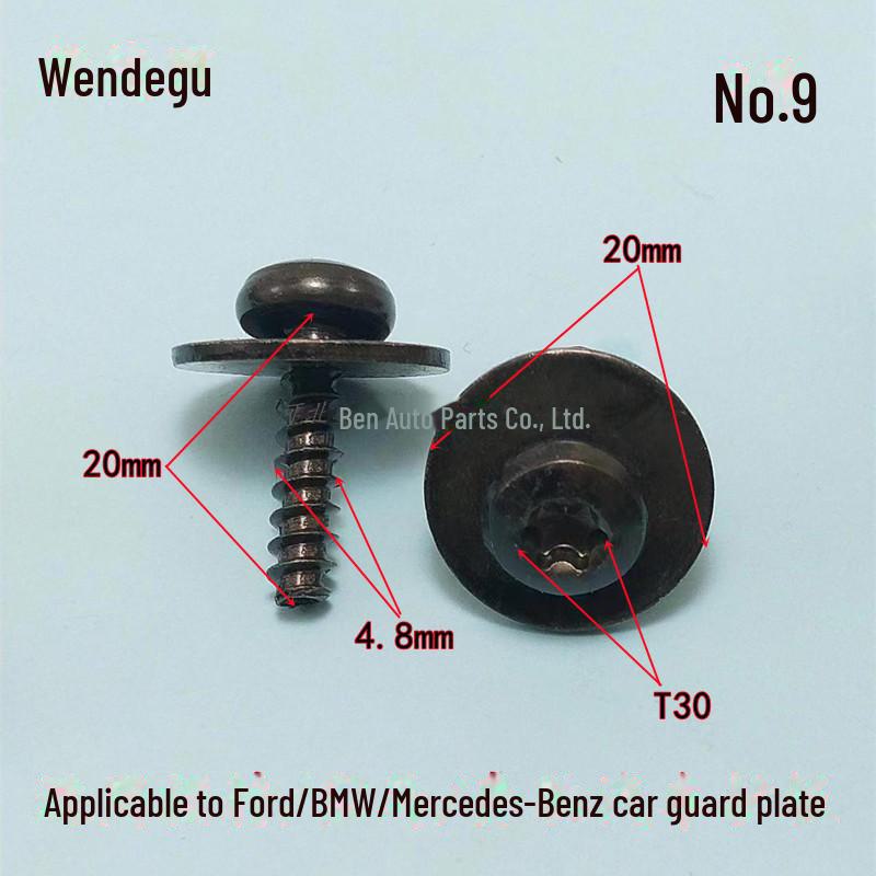 Универсальные высокопрочные винты для шасси, решетки радиатора, крыла, фары и водяного бака