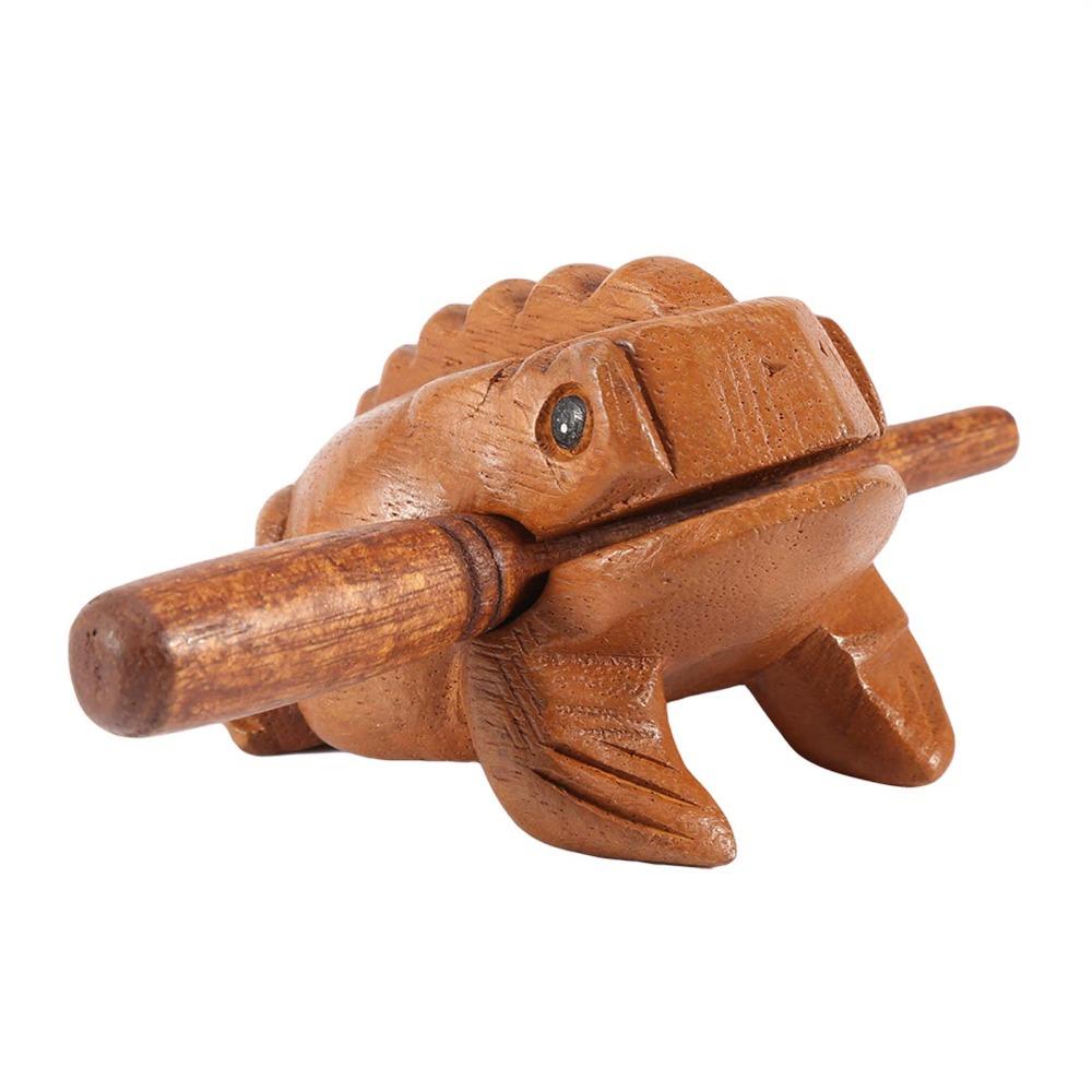 Wooden Wooden Lucky Frog Yeliow Solid Wood Carved Frog Personal Collection