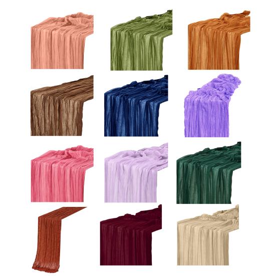 Флаг Однотонный Плиссированный Дизайн Богемный Стиль Свадебная Настольная Дорожка