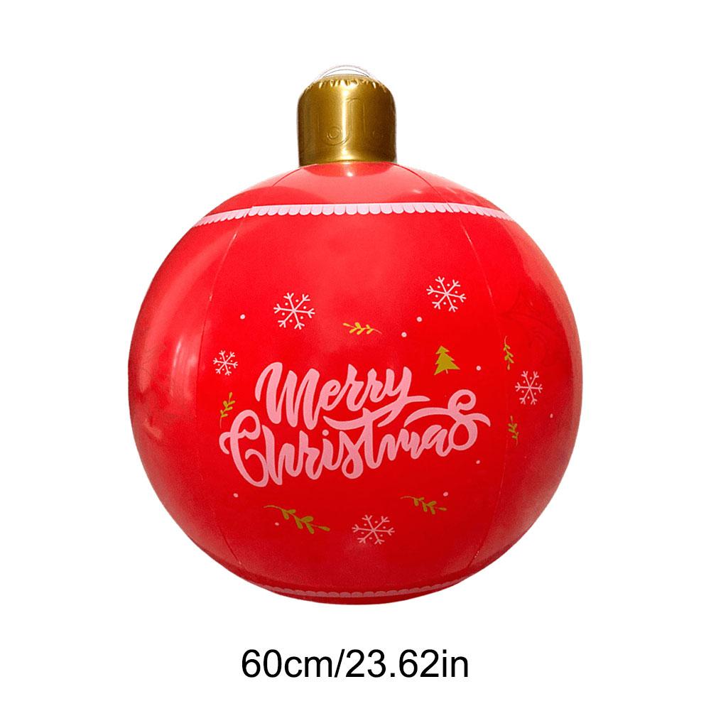 60CM Christmas Inflatable Ball Decorated Ball PVC Giant Big Large Balls Xmas Tree Decorations Toy Ball Without Light Ornament