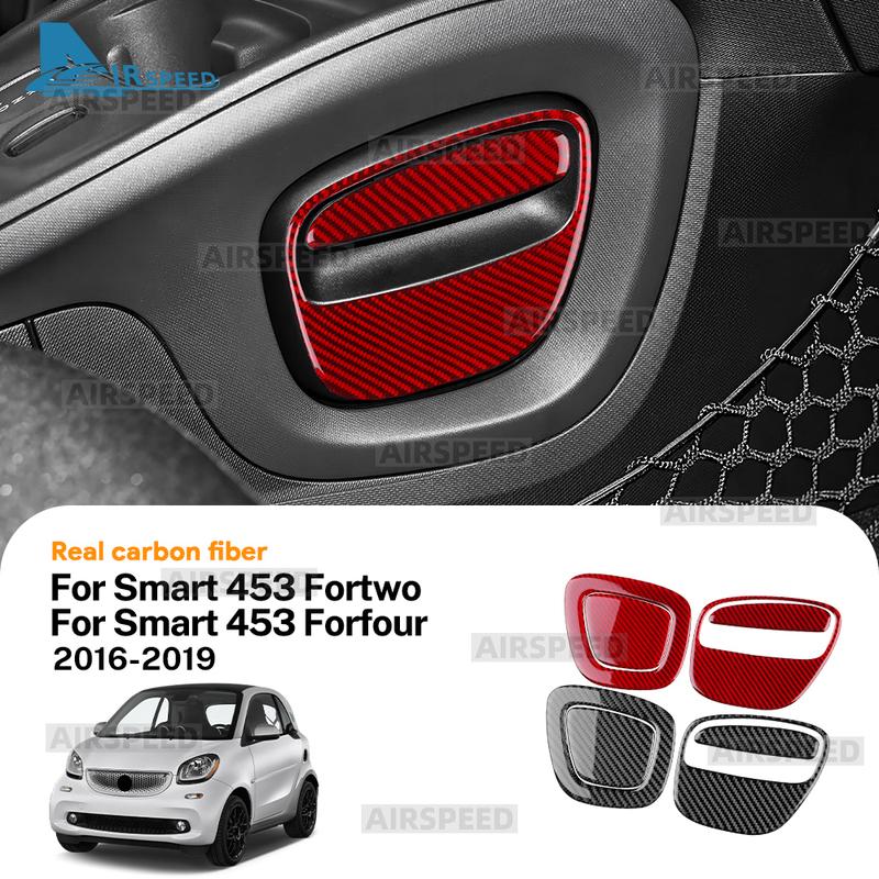 Real Soft Carbon Fiber Stickers For Mercedes Benz Smart 453 Fortwo/Forfour 2016 2017 2018 Sides Car Gear Shift Panel Frame
