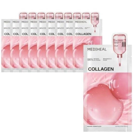MEDIHEAL Collagen Essential Mask 10P rich serum moisturizing skincare sheet face pack.