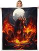 GUOYU Blanket Dragon Fleece Throw Blanket Japanese Ukiyoe Theme Sherpa Blanket Queen for Bed Sofa Couch Girls Japanese Style Plush Blanket