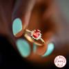 S925 Sterling Silver Luxury Noble Natural Stone Ring Gold Plated Open Wedding Engagement Ring Index Finger Ring
