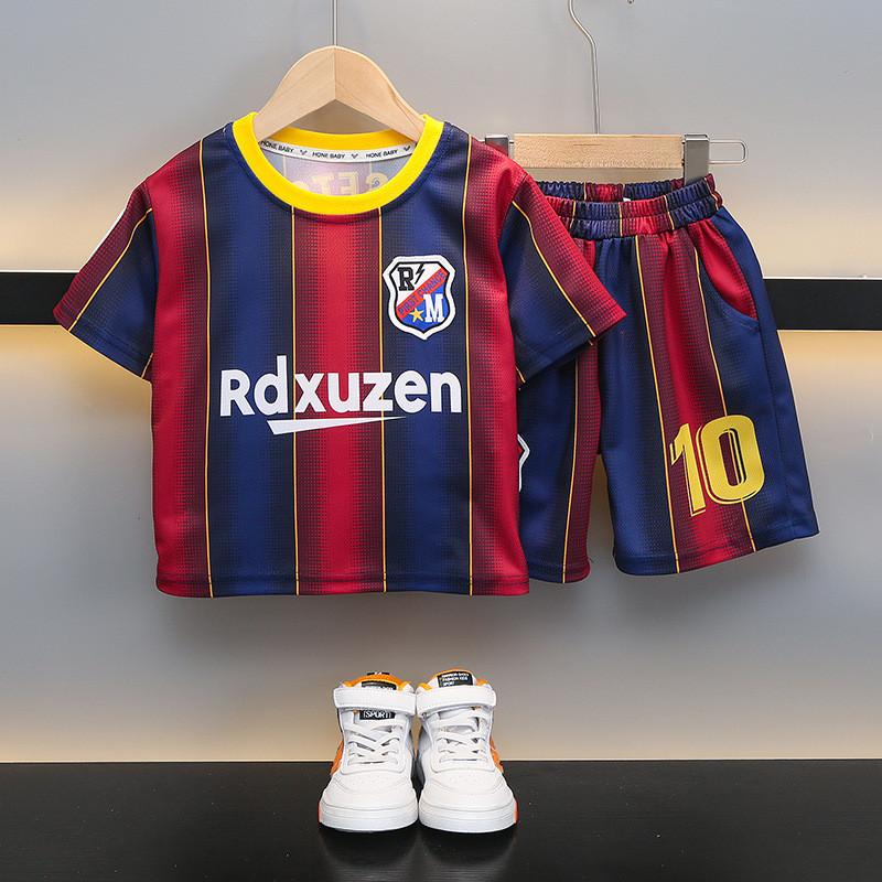 Уютный хлопковый детский футбольный комплект для мальчиков и девочек с дизайнами Роналду и Месси