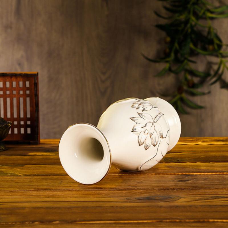 Weiße Vase Mit Lotusmuster Keramik Für
