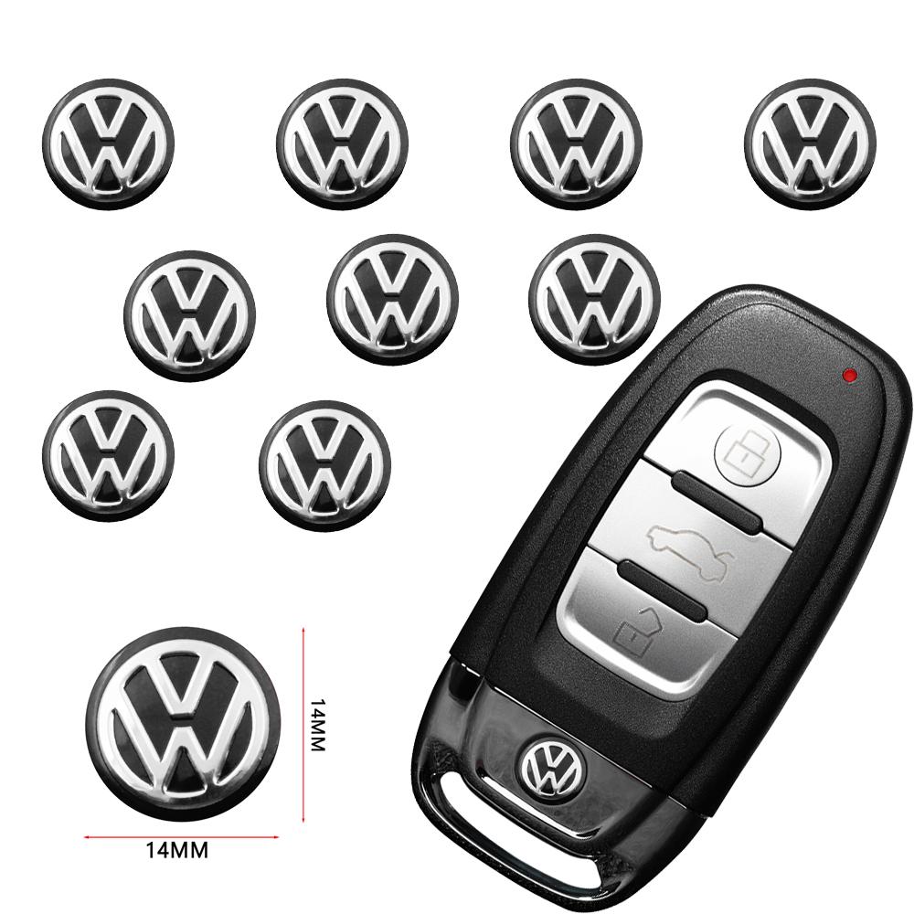 10Pcs Black 3D Car Styling Remote TJS54 Control Key GTI Logo Small Sticker for VW Jetta Golf Beetle CC EOS R32 MK4 golf 4 motion MTM