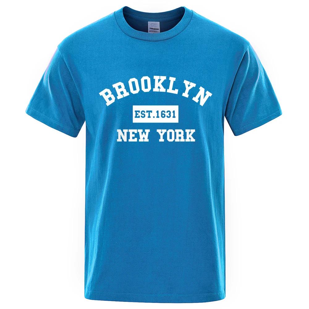 Мужская летняя повседневная хлопковая футболка Brooklyn East 1631 Нью-Йорк