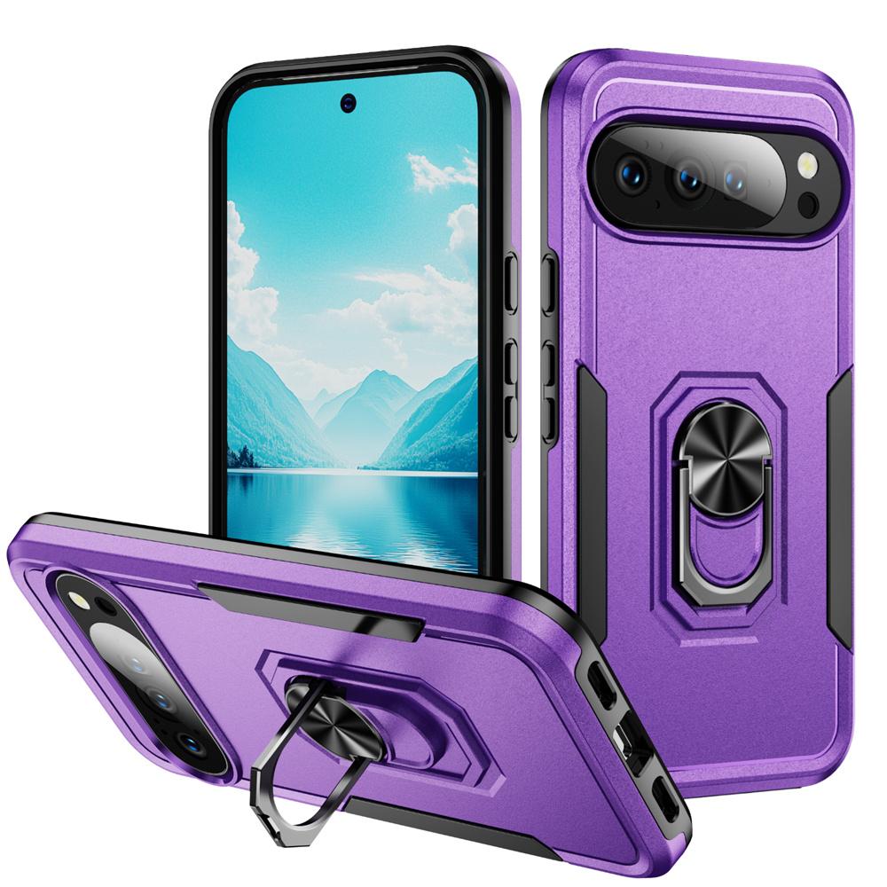 Luxury Armor Magnetic Folding Stand Holder Phone Case For Google Pixel 10 9 Pro XL 9A 8A 8 7A 7 6 6A Color Collision Back Cover