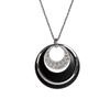 Made In Japan 3 Open Moon Long Pendant Long Necklace A Type Silver Color X Black [MELODY] [Melody Accessories] (OP-128)