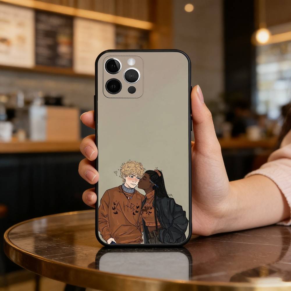 Чехол для телефона W-Walker A-And L-Leah для iPhone 17,16,15,14,13,12,11 Plus,Pro Max, Мягкий силиконовый черный чехол
