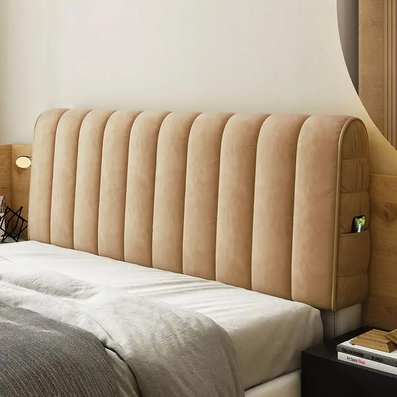 Высококачественный мягкий плотный бархатный стеганый чехол для изголовья кровати, всеобъемлющий защитный чехол для спины кровати, короткий плюшевый стеганый чехол для головы