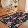 Durable Whimsical Butterfly Area Rug with Pink Butterflies and Floral Pattern for Bedroom Living Room Playroom Floor Decor
