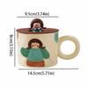 Handpainted Cartoon Ceramic Coffee Mugs 420ml Capacity Retro Style Tableware  Breakfast Dining