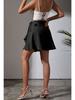 One Piece Lace Up Skirt High Waist Solid Color Ruffled Edge Short Skirt Cross-border Women's Clothing