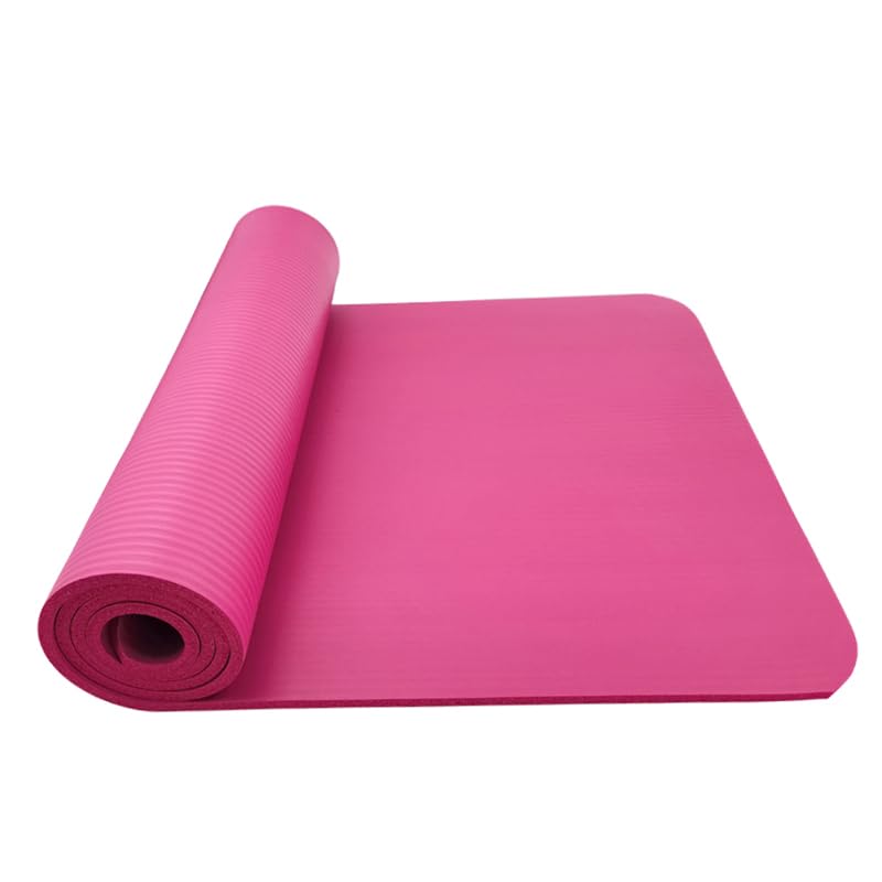 Basic Yoga with Carry Thick High Density NBR Deep Mat/training Mat/soundproof Strap/washable/extra (183601, Pink)
