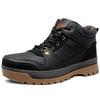 Waterproof Sneakers High Cut Sneaker Boots Side Zip Zipper Trekking Soles Outdoor Shoes Abrasion Resistant Heavy Duty Laced Shoes Edm6560 Black