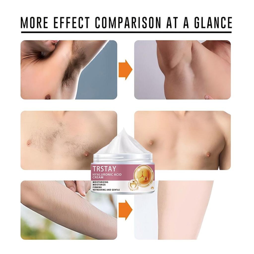 Крем для удаления волос, восстанавливает влагу, устраняет сухость, защищает кожу от повреждений, балансирует воду и жир, делает кожу нежной и гладкой.