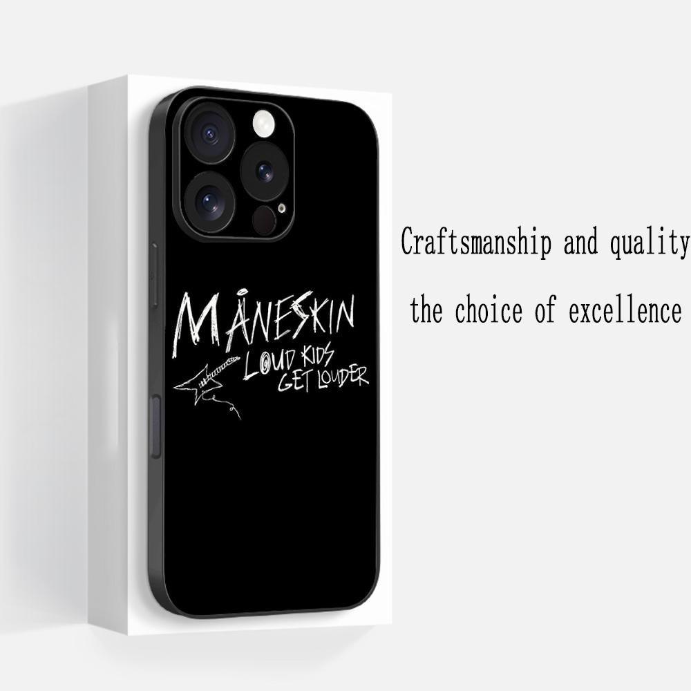 Maneskin крутой дизайн с узором группы Чехол для телефона Для iPhone 16 16e 15 14 13 12 11 Plus Mini Pro Max Мягкий черный Ударопрочный чехол